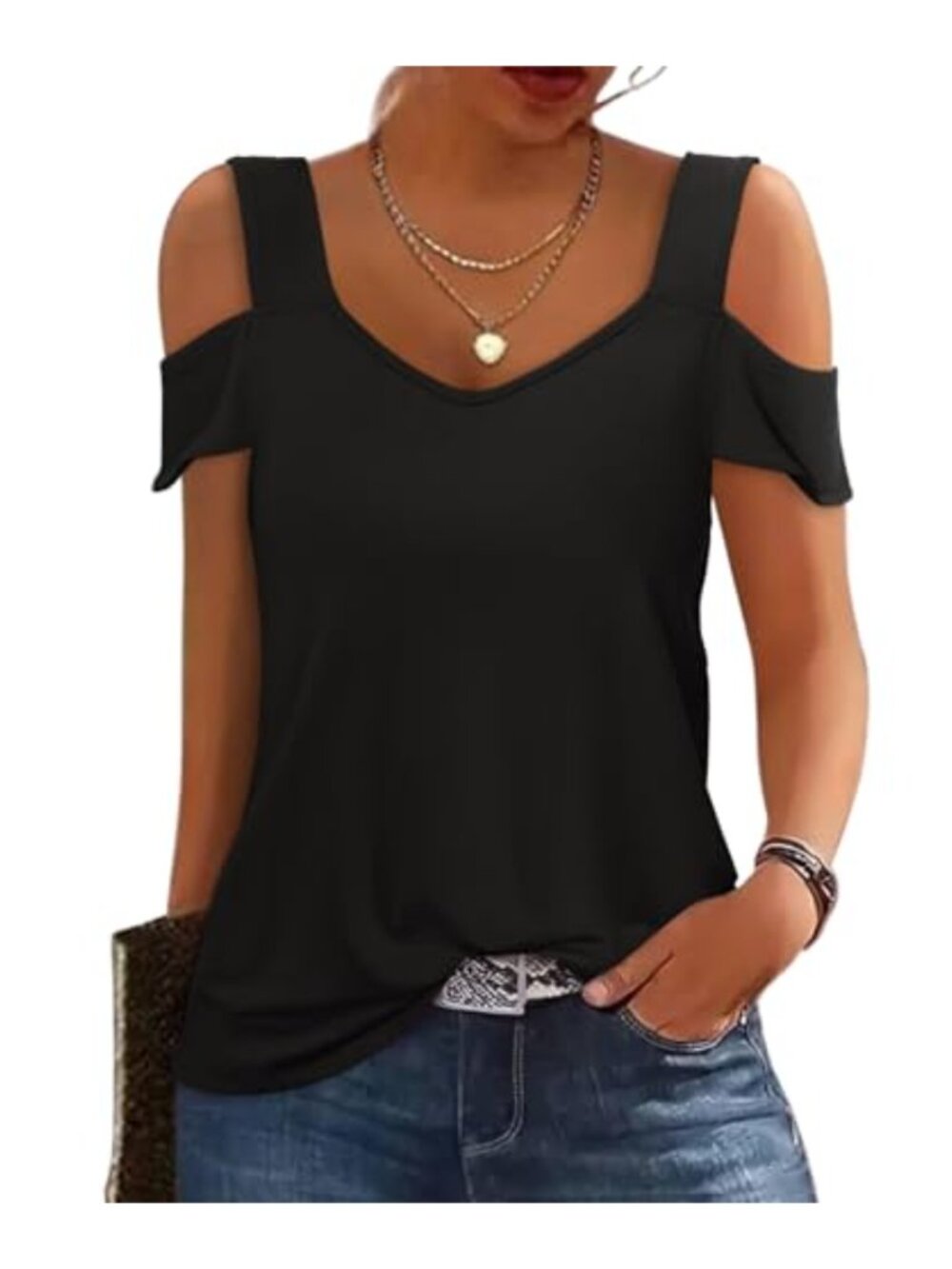 Womens Cold Shoulder Tank Top Scoop Neck Summer Casual Beach Vacation Top
